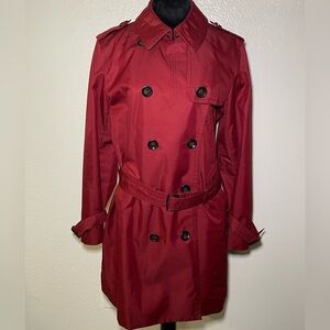 Coach burgundy trench-coat. Size Large